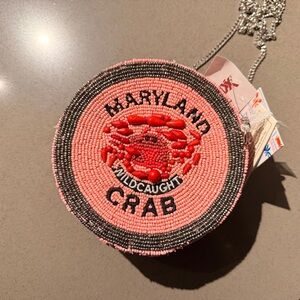 Viral Beaded 'Maryland Crab' Round Crossbody Bag